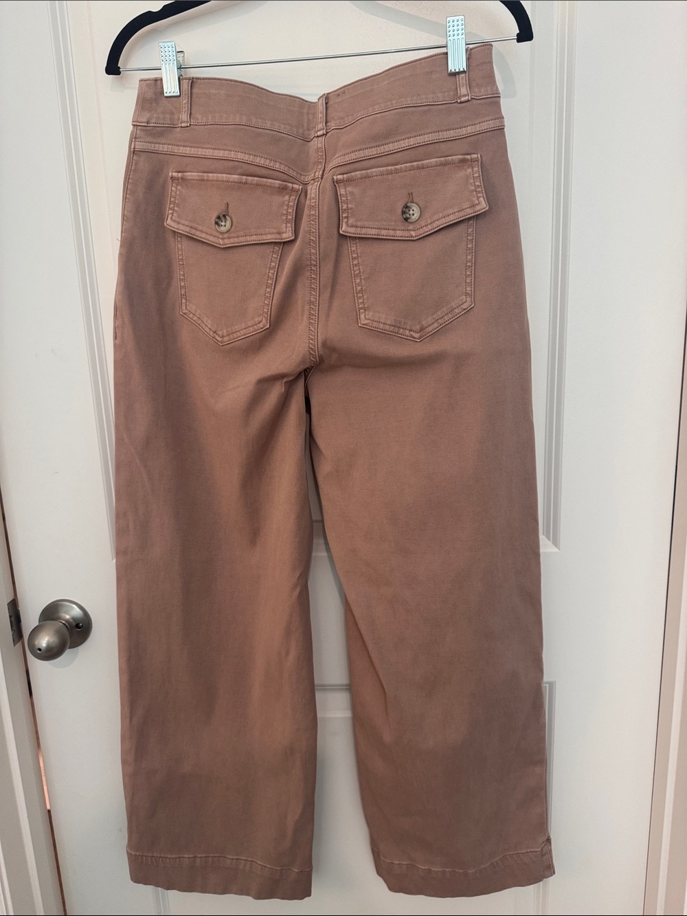 NWOT SPANX Mauve Twill wide leg crop pants - Picture 5 of 6